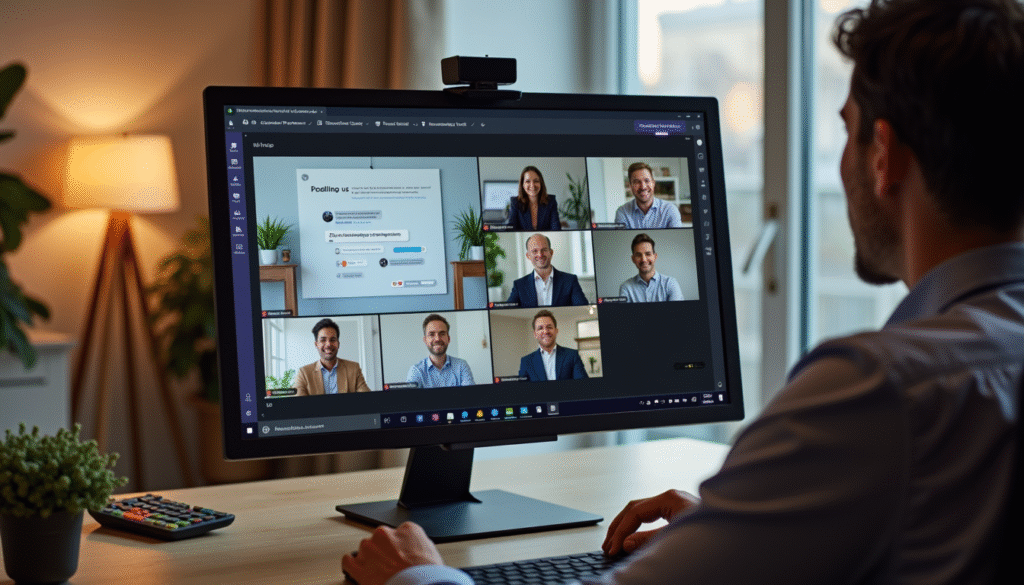 Die besten 7 Apps für mehr Produktivität im Homeoffice 3 Microsoft Teams Videokonferenz mit Bildschirmfreigabe und Team-Collaboration-Features im Homeoffice